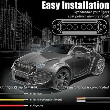 XTAUTO 4pcs Super Bright Strobe Light Bar for Safety