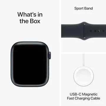 Apple Watch Series 9 [GPS 45mm] Smartwatch with Midnight Aluminum Case with Midnight Sport Band S/M. Fitness Tracker, ECG Apps, Always-On Retina Display, Water Resistant
