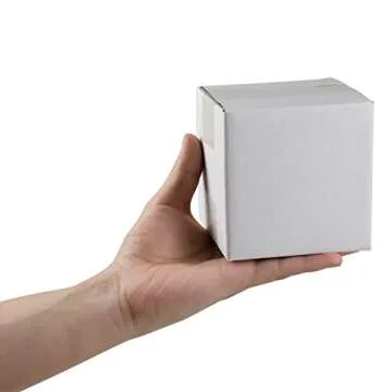 SUNLPH White Shipping Boxes 4x4x4 Inches Small Corrugated Cardboard Boxes, 25 Pack