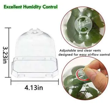 10 Pcs White Plant Nursery Pots with Clear Humidity Dome- 4 inch Plastic Gardening Pot Plant Container- Seed Starting Pot with Drain Holes for Seedlings, Vegetables, Succulents, Cuttings