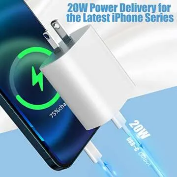 iPhone 14 13 12 Charger 10 FT Long USB C to Lightning Cable with 20W Type C Fast Charging Block & Cord for iPhone 14 Pro Max/14 Pro/14 Plus/14/13 12 11 Pro Max Mini/X/XR/Xs Max/8/8 Plus, iPad, 2Pack