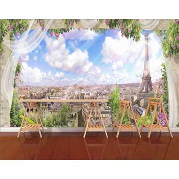 Murwall City Wallpaper Eiffel Tower Wall Mural Paris Cityscape Wall Mural Modern Home Decor Cafe Design Livingroom Bedroom