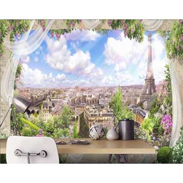 Murwall City Wallpaper Eiffel Tower Wall Mural Paris Cityscape Wall Mural Modern Home Decor Cafe Design Livingroom Bedroom