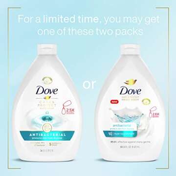 Dove Antibacterial Hand Wash Care & Protect Pack of 3 Protects Skin from Dryness, Moisturizers More Than The Leading Ordinary Hand Soap, 34 oz