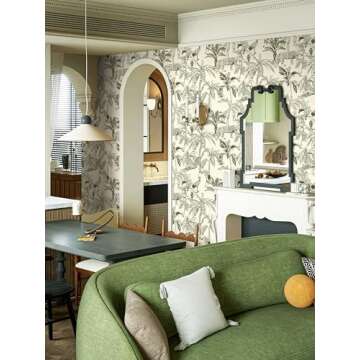 Heroad Brand 17.3"x393" Leopard Peel and Stick Wallpaper Beige and Green Wallpaper Boho Jungle Animal Self Adhesive Wallpaper Contact Paper for Cabinets Waterproof Drawer Liner Decoration Wall Paper