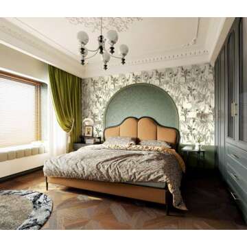 Heroad Brand 17.3"x393" Leopard Peel and Stick Wallpaper Beige and Green Wallpaper Boho Jungle Animal Self Adhesive Wallpaper Contact Paper for Cabinets Waterproof Drawer Liner Decoration Wall Paper