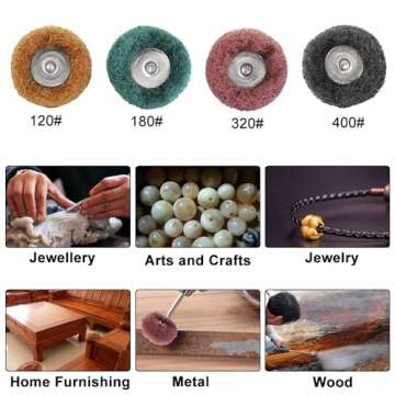 Rocaris 40 Pack 1 inch Abrasive Wheel Buffing Polishing Wheel Set for Rotary Tool - 25mm…