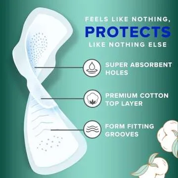 Always Pure Cotton Flexfoam Pads, Size 5 Extra Heavy Overnight Absorbency, 54 Count Total