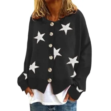 PORCLAY Star Sweater for Women 2023 Fall Fashion Sweaters Trendy Casual Long Sleeve Crew Neck Chunky...