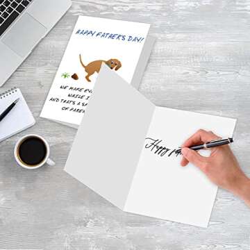 Ziwenhu Dog Dad Fathers Day Card Gift for Men, Funny Father’s Day Card from Dog Dad, Best Dog Dad Cards Gifts from Son, Dog Dad Card with Envelope, Dog Dad Gifts for Men from Dog