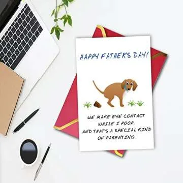 Ziwenhu Dog Dad Fathers Day Card Gift for Men, Funny Father’s Day Card from Dog Dad, Best Dog Dad Cards Gifts from Son, Dog Dad Card with Envelope, Dog Dad Gifts for Men from Dog