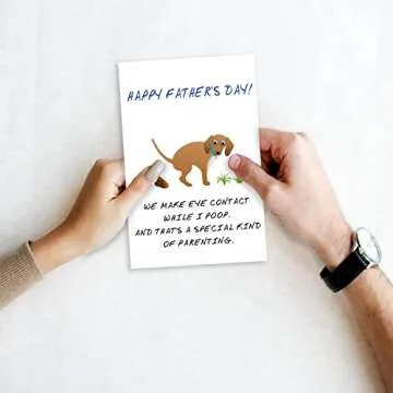 Ziwenhu Dog Dad Fathers Day Card Gift for Men, Funny Father’s Day Card from Dog Dad, Best Dog Dad Cards Gifts from Son, Dog Dad Card with Envelope, Dog Dad Gifts for Men from Dog