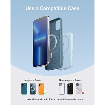 Anker 621 Magnetic Portable Charger (MagGo), 5,000mAh Wireless Power Bank with USB-C Cable, Magsafe-Compatible Battery Pack for iPhone 16 /15/14/13/12 Series