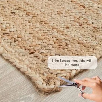 FRELISH DECOR Handwoven Jute Rug 3x5 Eco-Friendly Stylish