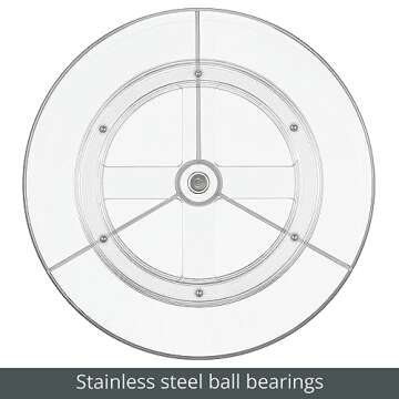 mDesign Lazy Susan Turntable Divided Spinner for Kitchen/Bathroom, Pantry, Fridge, Cupboards Organizing, Fully Rotating Organizer for Food, Spices, Condiments, 11.5" Round, Lumiere Collection, Clear