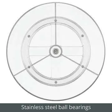 mDesign Lazy Susan Turntable Divided Spinner for Kitchen/Bathroom, Pantry, Fridge, Cupboards Organizing, Fully Rotating Organizer for Food, Spices, Condiments, 11.5" Round, Lumiere Collection, Clear