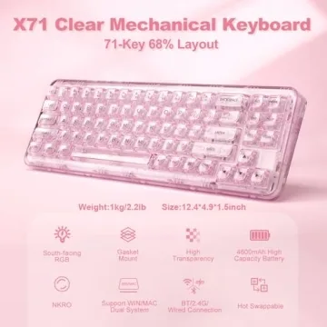YUNZII X71 Transparent Mechanical Gaming Keyboard