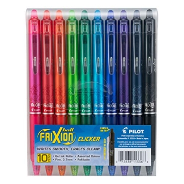 Pilot FriXion Clicker Erasable Gel Pens 10 Pack Fine Point