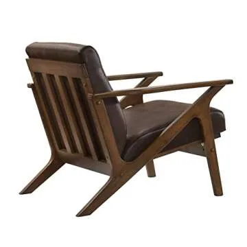 Omax Decor Zola Mid Century Modern Accent Chair Arm Chair: The Perfect Reading, Living Room, and Bedroom Chairs for Modern Home Furniture Use! Solid Wood Frame, Brown/Walnut