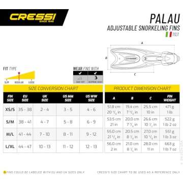 Cressi Palau LAF Set, blue, L/XL