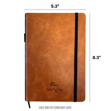 Songmaster Songwriting Journal 5x8 in • Crazy Horse Vegan Leather Music Notebook • 180 Page Hard...