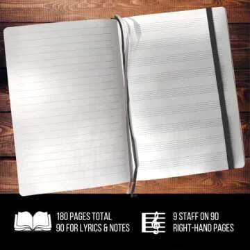 Songmaster Songwriting Journal 5x8 in • Crazy Horse Vegan Leather Music Notebook • 180 Page Hardcover Music Staff Paper Manuscript Paper Notebook Music Journal • 150 Free iVideosongs Lessons
