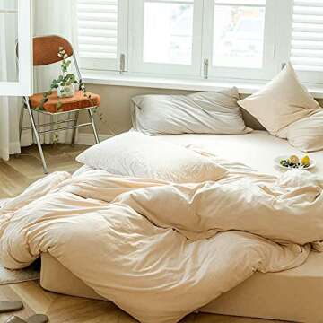 AMWAN Duvet Cover Set in Solid Warm Colors for Comfort