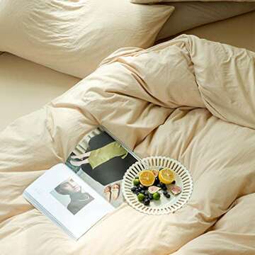 AMWAN Duvet Cover Set in Solid Warm Colors for Comfort