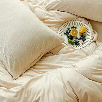 AMWAN Duvet Cover Set in Solid Warm Colors for Comfort