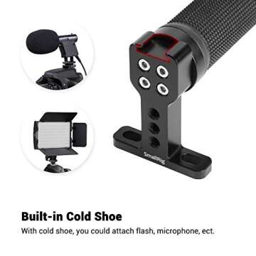 SMALLRIG Top Handle Grip Rubber with Top Cold Shoe Base for DSLR Camera Cage Rig - 1447