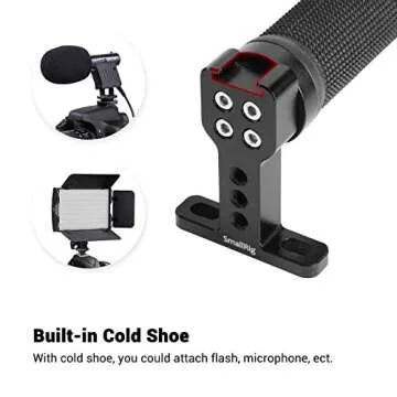 SMALLRIG Top Handle Grip Rubber with Top Cold Shoe Base for DSLR Camera Cage Rig - 1447