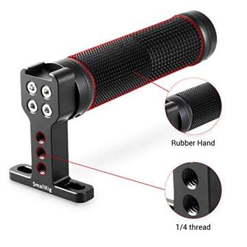 SMALLRIG Top Handle Grip Rubber with Top Cold Shoe Base for DSLR Camera Cage Rig - 1447