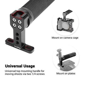 SMALLRIG Top Handle Grip Rubber with Top Cold Shoe Base for DSLR Camera Cage Rig - 1447