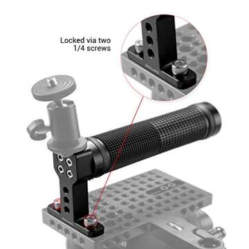 SMALLRIG Top Handle Grip Rubber with Top Cold Shoe Base for DSLR Camera Cage Rig - 1447