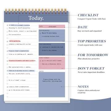To Do List Notepad - Daily Planner Notepad Undated 52 Sheets, 6.5" x 9.8" Planning Pad Checklist Pro...