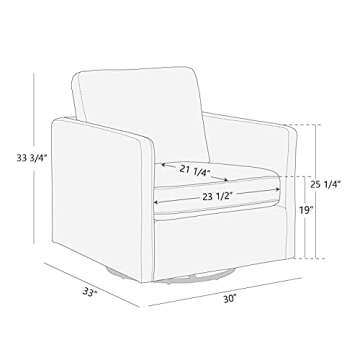 CHITA Swivel Accent Chair, Club Arm Chair, Oversized Chair for Living Room, Fully Assembled, Linen