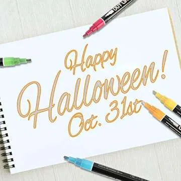 Augot 20 colors Super Squiggles Outline Markers, Self Outline Metallic Markers, Super Squiggles Outline Marker Set Double Line Outline Pens, Silver Markers with Color Outline Pens for Christmas Gifts