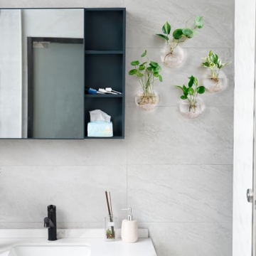 Mkono Modern Wall Hanging Planter Set of 4 Glass Vases