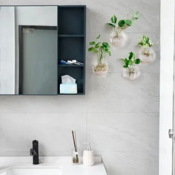 Mkono Modern Wall Hanging Planter Set of 4 Glass Vases