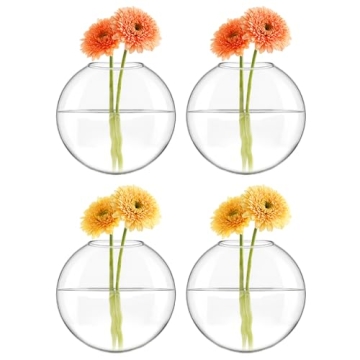 Mkono Modern Wall Hanging Planter Set of 4 Glass Vases