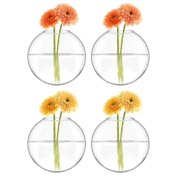 Mkono Modern Wall Hanging Planter Set of 4 Glass Vases