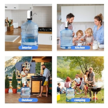 GetKen 5 Gallon Water Table Pump Rechargeable, Water Dispenser for 5 Gallon Bottle Bottom Loading, Portable USB Charging Automatic Drinking Mini Water Jug Dispenser, for Camping, Kitchen