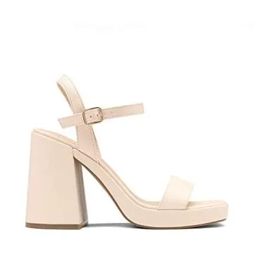 DREAM PAIRS Block Chunky Platform Heels for Women