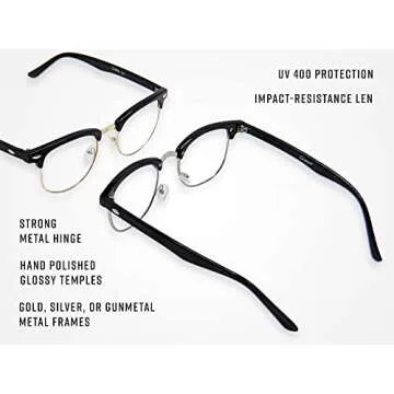 Goson Vintage Eyeglasses Stylish Retro UV400 Protection