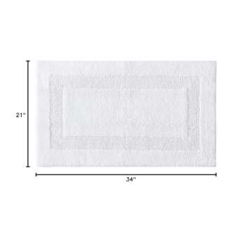 Tommy Bahama - Bathroom Rug, Cotton Bath Mat, Highly Absorbent Bathroom Decor (Long Branch White, 21" x 34")