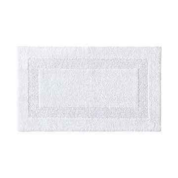 Tommy Bahama - Bathroom Rug, Cotton Bath Mat, Highly Absorbent Bathroom Decor (Long Branch White, 21" x 34")