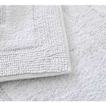 Tommy Bahama - Bathroom Rug, Cotton Bath Mat, Highly Absorbent Bathroom Decor (Long Branch White, 21" x 34")