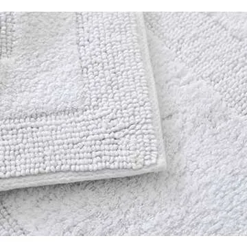 Tommy Bahama - Bathroom Rug, Cotton Bath Mat, Highly Absorbent Bathroom Decor (Long Branch White, 21" x 34")