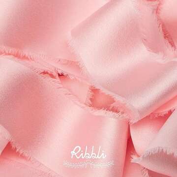 Ribbli Light Pink Silk Satin Ribbon 1.5 Inch x 30 Yard Handmade Frayed Chiffon Pink Ribbon for Gift ...