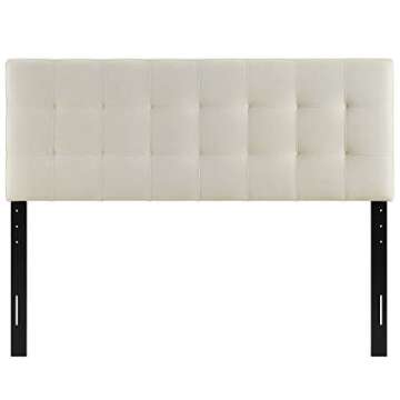 Modway Lily Tufted Linen Fabric Upholstered Full Headboard in Ivory